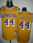Wholesale Cheap Los Angeles Lakers #44 Jerry West Yellow Swingman Throwback Jersey