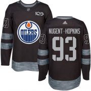 Wholesale Cheap Adidas Oilers #93 Ryan Nugent-Hopkins Black 1917-2017 100th Anniversary Stitched NHL Jersey