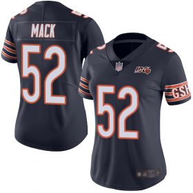 Wholesale Cheap Nike Bears #52 Khalil Mack Navy Blue Team Color Women\'s Stitched NFL 100th Season Vapor Limited Jersey