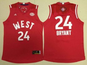 Wholesale Cheap 2015-16 NBA Western All-Stars Men\'s #24 Kobe Bryant Revolution 30 Swingman Red Jersey