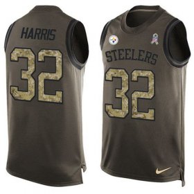 Wholesale Cheap Nike Steelers #32 Franco Harris Green Men\'s Stitched NFL Limited Salute To Service Tank Top Jersey