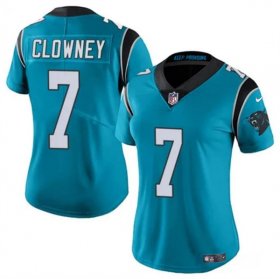 Cheap Women\'s Carolina Panthers #7 Jadeveon Clowney Blue Stitched Jersey(Run Small)