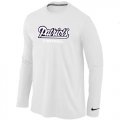 Wholesale Cheap Nike New England Patriots Authentic Font Long Sleeve T-Shirt White