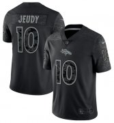 Wholesale Cheap Men's Denver Broncos #10 Jerry Jeudy Black Reflective Limited Stitched Football Jersey