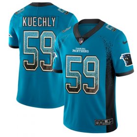 Wholesale Cheap Nike Panthers #59 Luke Kuechly Blue Alternate Men\'s Stitched NFL Limited Rush Drift Fashion Jersey