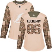 Wholesale Cheap Adidas Lightning #86 Nikita Kucherov Camo Authentic 2017 Veterans Day Women's Stitched NHL Jersey