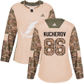 Wholesale Cheap Adidas Lightning #86 Nikita Kucherov Camo Authentic 2017 Veterans Day Women\'s Stitched NHL Jersey
