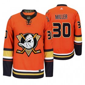 Wholesale Cheap Anaheim Ducks #30 Ryan Miller Men\'s 2019-20 Third Orange Alternate Stitched NHL Jersey