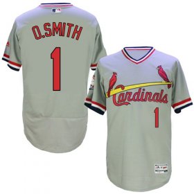 Wholesale Cheap Cardinals #1 Ozzie Smith Grey Flexbase Authentic Collection Cooperstown Stitched MLB Jersey