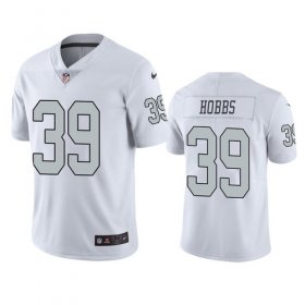 Wholesale Cheap Men\'s Las Vegas Raiders #39 Nate Hobbs White Color Rush Limited White Jersey