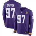 Wholesale Cheap Nike Vikings #97 Everson Griffen Purple Team Color Men's Stitched NFL Limited Therma Long Sleeve Jersey