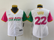 Wholesale Women San Diego Padres #22 Juan Soto White 2022 City Connect Cool Base Stitched Jersey