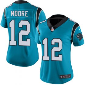 Wholesale Cheap Nike Panthers #12 DJ Moore Blue Alternate Women\'s Stitched NFL Vapor Untouchable Limited Jersey