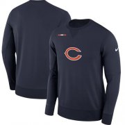 Wholesale Cheap Men's Chicago Bears Nike Navy Sideline Team Logo Performance Sweatshirt