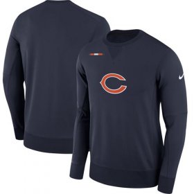 Wholesale Cheap Men\'s Chicago Bears Nike Navy Sideline Team Logo Performance Sweatshirt