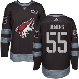 Wholesale Cheap Adidas Coyotes #55 Jason Demers Black 1917-2017 100th Anniversary Stitched NHL Jersey