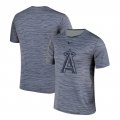 Wholesale Cheap Nike Los Angeles Angels Gray Black Striped Logo Performance T-Shirt