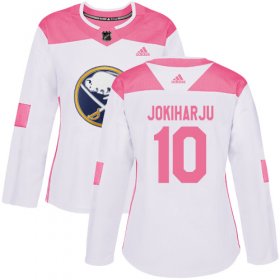 Wholesale Cheap Adidas Sabres #10 Henri Jokiharju White/Pink Authentic Fashion Women\'s Stitched NHL Jersey