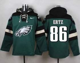 Wholesale Cheap Nike Eagles #86 Zach Ertz Midnight Green Player Pullover NFL Hoodie