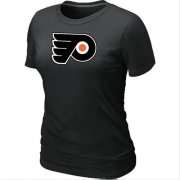 Wholesale Cheap Women's Philadelphia Flyers Big & Tall Logo Black NHL T-Shirt