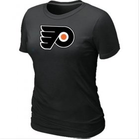 Wholesale Cheap Women\'s Philadelphia Flyers Big & Tall Logo Black NHL T-Shirt