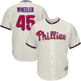 Wholesale Cheap Phillies #45 Zack Wheeler Cream New Cool Base Stitched MLB Jersey