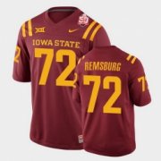 Wholesale Cheap Men Iowa State Cyclones #72 Jake Remsburg 2021 Fiesta Bowl Cardinal College Football Jersey