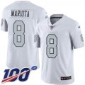 Wholesale Cheap Nike Raiders #8 Marcus Mariota White Men's Stitched NFL Limited Rush 100th Season Jersey
