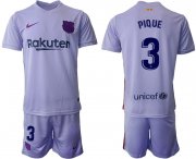 Wholesale Cheap Men 2021-2022 Club Barcelona away purple 3 Soccer Jersey