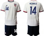 Wholesale Cheap Men 2020-2021 Season National team United States home white 14 Soccer Jersey