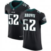 Wholesale Cheap Nike Eagles #52 Asantay Brown Black Alternate Men's Stitched NFL Vapor Untouchable Elite Jersey