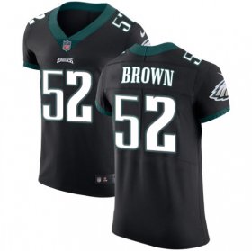 Wholesale Cheap Nike Eagles #52 Asantay Brown Black Alternate Men\'s Stitched NFL Vapor Untouchable Elite Jersey