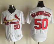 Wholesale Cheap Cardinals #50 Adam Wainwright White Flexbase Authentic Collection Stitched MLB Jersey