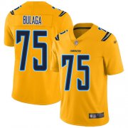Wholesale Cheap Nike Chargers #75 Bryan Bulaga Gold Men's Stitched NFL Limited Inverted Legend Jersey