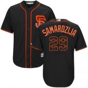 Wholesale Cheap Giants #29 Jeff Samardzija Black Team Logo Fashion Stitched MLB Jersey