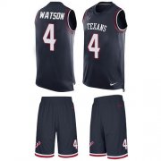 Wholesale Cheap Nike Texans #4 Deshaun Watson Navy Blue Team Color Men's Stitched NFL Limited Tank Top Suit Jersey