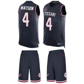 Wholesale Cheap Nike Texans #4 Deshaun Watson Navy Blue Team Color Men\'s Stitched NFL Limited Tank Top Suit Jersey