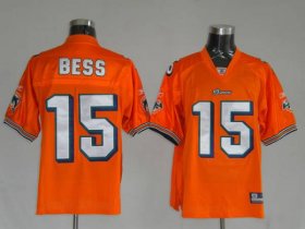 Wholesale Cheap Dolphins Davone Bess #15 Orange Stitched NFL Jersey