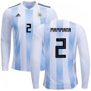 Wholesale Cheap Argentina #2 Mammana Home Long Sleeves Kid Soccer Country Jersey