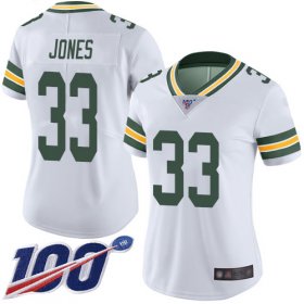 Wholesale Cheap Nike Packers #33 Aaron Jones White Women\'s Stitched NFL 100th Season Vapor Limited Jersey