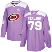 Wholesale Cheap Adidas Hurricanes #79 Michael Ferland Purple Authentic Fights Cancer Stitched NHL Jersey