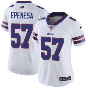 Wholesale Cheap Nike Bills #57 A.J. Epenesas White Women\'s Stitched NFL Vapor Untouchable Limited Jersey