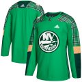 Wholesale Cheap Adidas Islanders Blank adidas Green St. Patrick's Day Authentic Practice Stitched NHL Jersey