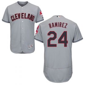 Wholesale Cheap Indians #24 Manny Ramirez Grey Flexbase Authentic Collection Stitched MLB Jersey