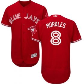 Wholesale Cheap Blue Jays #8 Kendrys Morales Red Flexbase Authentic Collection Canada Day Stitched MLB Jersey