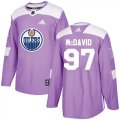 Wholesale Cheap Adidas Oilers #97 Connor McDavid Purple Authentic Fights Cancer Stitched Youth NHL Jersey
