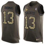 Wholesale Cheap Nike Saints #13 Michael Thomas Green Men's Stitched NFL Limited Salute To Service Tank Top Jersey