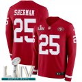 Wholesale Cheap Nike 49ers #25 Richard Sherman Red Super Bowl LIV 2020 Team Color Men's Stitched NFL Limited Therma Long Sleeve Jersey