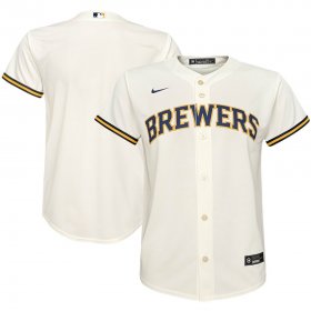 Wholesale Cheap Milwaukee Brewers Nike Youth Home 2020 MLB Team Jersey Cream