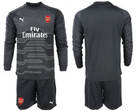 Wholesale Cheap Arsenal Blank Black Long Sleeves Goalkeeper Soccer Country Jersey
